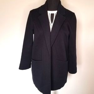 J. Crew wool cotton open front knit blazer jacket Black S